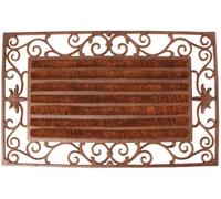 Esschert design - Paillasson tapis fonte rouleaux coco interchangeables - 74 x 46 cm