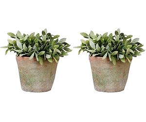 Esschert Design MP3/MP4 16 x 16 x 13 cm Vieilli en Terre Cuite Pot de Fleurs Rond (Lot de 2)