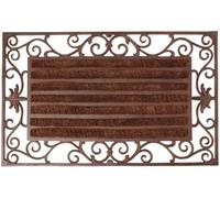 Esschert design - Paillasson tapis fonte rouleaux coco interchangeables - 74 x 46 cm