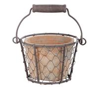 Esschert Design Pot en Terre Cuite dans Panier À Anse