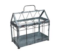 Esschert Design Serre Vintage Grise Rectangle 36,1 cm Métal Verre Intérieur
