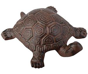 Esschert Design Statue de Jardin en Forme de Tortue en Fonte Marron, Marron, 18,8cm