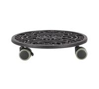Esschert Design Support à Roulettes Rond pour Plante, 29,1 x 29,1 x 4,8 cm
