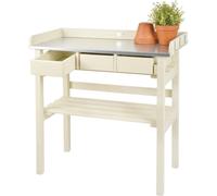 Esschert Design Table de travail de jardin blanc ; CF29W