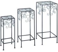 Esschert Design Tables pour plantes, set de 3 ; BPH96 ; 21,6x21,6x50,1 / 26,1x26,1x60,5 / 31,4x31,4x70,2 cm