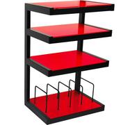 NorStone Esse hi-fi Vinyl noir satiné verres rouges - Meubles hi-fi