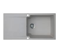 Lisse Évier réversible 1 grande cuve 1 égouttoir en résine - Gris - Essebagno