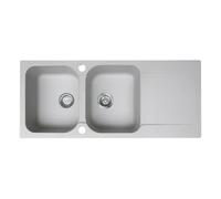 Essebagno Lisse évier réversible 2 cuves 1 égouttoir en résine gris