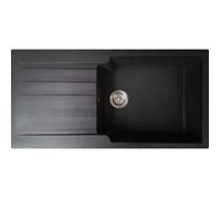 ESSEBAGNO SIERRA EVIER RESINE NOIRE 1 GRANDE CUVE + 1 EGOUTTOIR Evier en résine noir 1000x500 mmHauteur 210 mm1 cuve