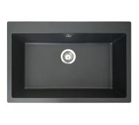 ESSEBAGNO SIERRA EVIER RESINE NOIRE 1 GRANDE CUVE Evier en résine noir 760x500 mmCuve 700*400Hauteur 210 mm1 cuve