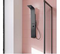 Esseblack and black panneau de douche mécanique noir mat Essebagno