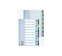 Esselte Intercalaires A4 1-10, Touches et Bande Perforée Renforcées en Mylar, Carton Résistant, Bleu, 5 Onglets avec Table des Matières, 100161