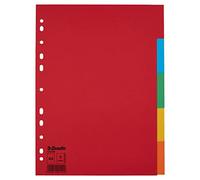 Esselte 100199 Lot de 20 intercalaires A4 avec onglets Rouge/multicolore Carton recyclé