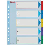 Esselte 100207 Intercalaire De Classement Onglet Avec Index Numérique Carton Multicolore
