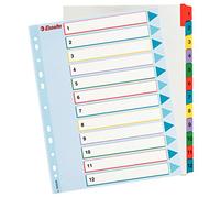 Intercalaire numérique réinscriptible A4+ Esselte 12 onglets multicolores - 1 jeu