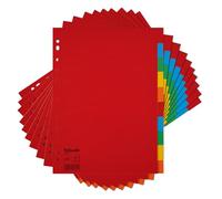 Esselte | 10x lots d'intercalaires A4 | 10 Touches | En carton résistant et recyclé |Pour bureau, école, archives, organisation | Rouge/Multicolore | 100200