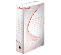 Esselte - 128003 - Boîte à Archive Standard, 80 mm, A4, Boîte Transfert, Carton Ondulé Sans Acide, Lot de 10, Capacité 600 Feuilles, Blanc