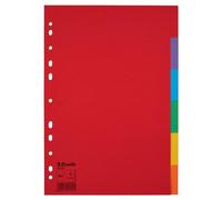 Esselte | 20x lots d'intercalaires A4 | 6 Touches | En carton résistant et recyclé |Pour bureau, école, archives, organisation | Rouge/Multicolore | 100200