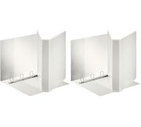 Esselte - 55293 - Classeur à anneaux personnalisable - A4 Maxi - Capacité de 280 feuilles - Carton recouvert de polypropylène - 4 anneaux - Blanc (Lot de 2)