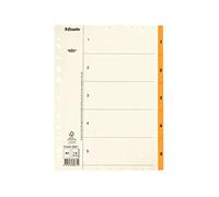 ESSELTE 69871 - Indice para carpetas multitaladro papel MYLAR DIN A4 con cartulina índice 1-5 beige