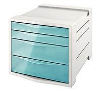 Leitz Bloc de classement 4 tiroirs Colour'Breeze - 24,5x36,5x28,5 cm - Bleu