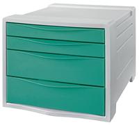 Boîte à tiroirs Esselte Colour`Ice, 4 tiroirs fermés, couleur:vert