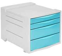 Esselte - Bloc de Classement à 4 Tiroirs, Rangement pour Documents & Fournitures, Maison / Bureau, Motif Texturé, Gamme Colour'Breeze, Bleu, 626284