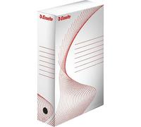 Esselte - 128003 - Boîte à Archive Standard, 80 mm, A4, Boîte Transfert, Carton Ondulé Sans Acide, Lot de 10, Capacité 600 Feuilles, Blanc