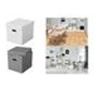 Esselte – Lot de 3 boîtes cubes de rangement avec couvercle, 100% carton recyclé, blanc