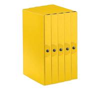 Esselte C24 EUROBOX 390324090 Lot de 5 dossiers pour le stockage, fermeture par bouton, 25 x 35 cm, dos 4 cm, jaune