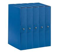 Esselte C26 EUROBOX 390326050 Lot de 5 dossiers pour le stockage, fermeture par bouton, 25 x 35 cm, dos 6 cm, bleu