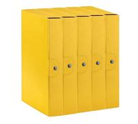 Esselte C26 EUROBOX 390326090 Lot de 5 dossiers pour le stockage, fermeture par bouton, 25 x 35 cm, dos 6 cm, jaune