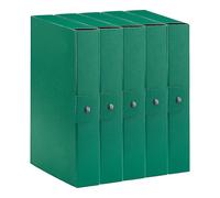 Esselte C26 EUROBOX 390326180 Lot de 5 dossiers pour le stockage, fermeture par bouton, 25 x 35 cm, dos 6 cm, vert