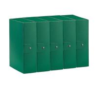 Esselte C30 Eurobox 390330180 Lot de 5 chemises à projets, fermeture à bouton, 25 x 35 cm, dos 10 cm, vert