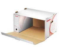 Esselte Caisse archives 51 x 26,5 x 34,5 cm Boxy en carton ouverture frontale et poignées - Blanc - Lot de 10
