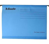 Esselte Cartella sospesa rinforzata, 90311, 25, Cartoncino rinforzato, Per formato A4, Blu, Portaetichette con etichette, cartoncino resistente 100% riciclato, 25 Pezzi