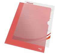 Chemise coins papier avec fenêtre Leitz A4 160 g - Paquet de 100 - Rouge