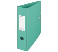 Esselte - Classeur à Levier, Capacité 500 Feuilles, Dos de 82 mm, Classeur A4 Léger, Maison / Bureau, Motif Texturé, Gamme Colour'Breeze, Vert, 626218