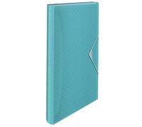 Esselte - Classeur Ménager A4, Organiseur Transparent à 5 Onglets / 6 Compartiments, Maison / Bureau, Motif Texturé, Gamme Colour'Breeze, Bleu, 626252