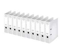 Esselte, Classeurs à levier A4 Chromos, Blanc, Dos de 80 mm, Plastique, Lot de 10, 230109