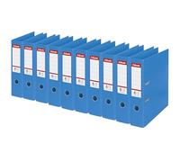 Esselte, Classeurs à levier A4 N°1, Bleu, Dos de 75 mm, Plastique, Lot de 10, Gamme Vivida, 624067