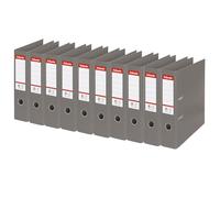 Esselte, Classeurs à levier A4 N°1, Gris, Dos de 75 mm, Plastique, Lot de 10, Gamme Vivida, 811380