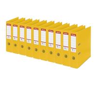 Esselte, Classeurs à levier A4 N°1, Jaune, Dos de 75 mm, Plastique, Lot de 10, Gamme Vivida, 624070