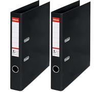 Esselte, Classeurs à levier A4 N°1, Noir, Dos de 50 mm, Plastique, Lot de 2, Gamme Vivida, 811470