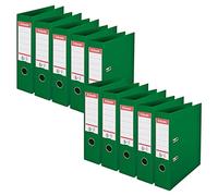 Esselte, Classeurs à levier A4 N°1, Vert, Dos de 75 mm, Plastique, Lot de 10, Gamme Vivida, 811360