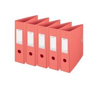 Esselte Colour'Breeze 628427 Lot de 5 classeurs A4 légers pour la maison/le bureau - Capacité de 500 feuilles - Dos 82 mm - Corail