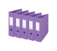 Esselte Colour'Breeze 628428 Lot de 5 classeurs A4 - Capacité de 500 feuilles - Dos 82 mm - Léger - Pour la maison/le bureau - Série Colour'Breeze - Lavande