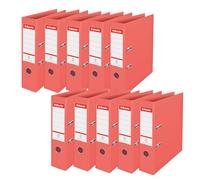 Esselte Colour'Breeze 628429 Lot de 10 classeurs A4 en polypropylène - Capacité de 500 feuilles - Dos de 75 mm - Léger et durable - Pour la maison/le bureau - Corail