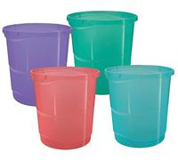 Esselte Colour'Ice 626291 Corbeille à Papier - 14L - Plastique - Couleurs Assorties - Lot de 12