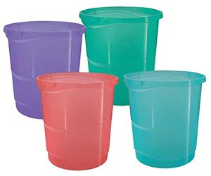 Esselte Colour'Ice 626291 Corbeille à Papier - 14L - Plastique - Couleurs Assorties - Lot de 12